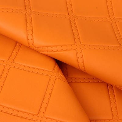 PVC Rhombus Punching Embossed Style kulit sintetis buatan untuk mobil kaki kursi mobil sofa dekorasi tas kain kulit palsu