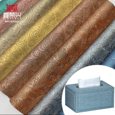 Pvc Flower Pattern kulit sintetis buatan dompet kotak sepatu Ntoebook kain kulit palsu