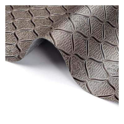 Kulit Sintetis Buatan Pola Geometris PVC Cerah Grosir untuk Kemasan Dompet Kotak Buku Catatan Kain Kulit Imitasi