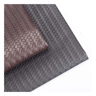Kain Kulit Sintetis Pola Anyaman Miring PVC Spot untuk Tas Tangan Pelapis Kemasan Dompet Kotak Sepatu Buku Catatan