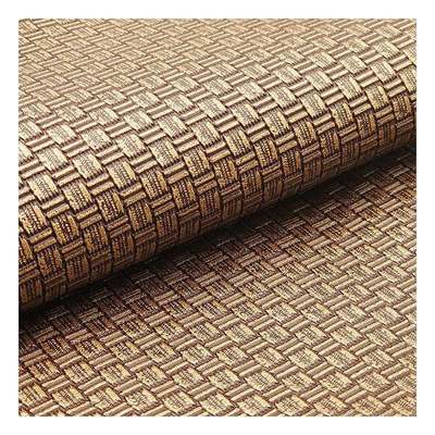 Grosir Pvc Antique Brass Weave Pattern Artificial Synthetic Leather Packaging Wallet Box Shoes Notebook Kain Kulit Palsu