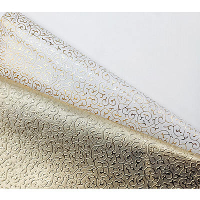 Grosir PVC Film Emas Gaya Goresan Kulit sintetis buatan untuk tas Pengemasan Kotak Sepatu Notebook Kain