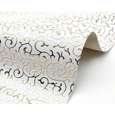 Grosir PVC Film Emas Gaya Goresan Kulit sintetis buatan untuk tas Pengemasan Kotak Sepatu Notebook Kain