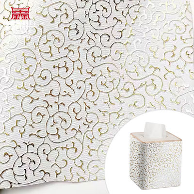 Grosir PVC Film Emas Gaya Goresan Kulit sintetis buatan untuk tas Pengemasan Kotak Sepatu Notebook Kain