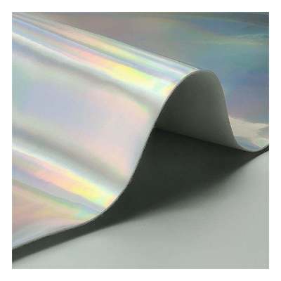 Pelangi Pu Holographic Laser Film Mirror Kulit sintetis buatan palsu Kulit sepatu Kasus Vanity Tas Handbag Kain Kulit