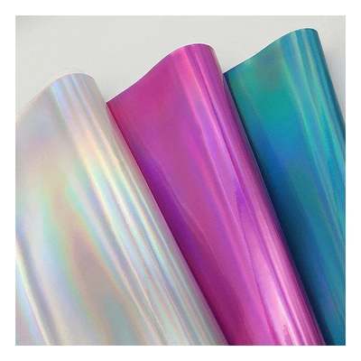 Pelangi Pu Holographic Laser Film Mirror Kulit sintetis buatan palsu Kulit sepatu Kasus Vanity Tas Handbag Kain Kulit