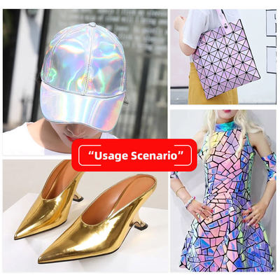 Spesial PU Laser Mirror Triangulation Kulit sintetis Bagasi Tas Tas Sepatu Tas Kosmetik Kain Kulit