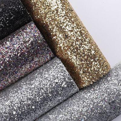 Elastis PU berkilau Hexagon Glitter Kain Kulit Sintetis untuk Sepatu Tas Bow Kerajinan Topi Kain Kulit Palsu