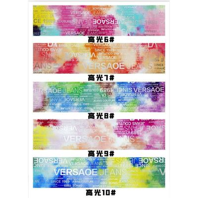 PU Rainbow Letter Print Majalah Desain Kulit Sintetis Waterproof Kain Kulit Palsu untuk Tas Bagasi Perabotan Kosmetik / Sofa