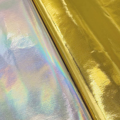 Kulit Holografik PVC Laser Cermin Logam Kulit Sintetis Tahan Air Bahan Faux untuk Sofa Meja Alas Rias Sepatu