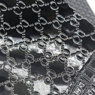 Geometri Butiran Anyaman Emboss Buaya PVC Kilap Tinggi Hewan untuk Dekorasi Tas Sepatu Kain Kulit Sintetis Buatan untuk Kerajinan