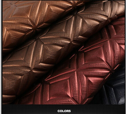 PVC Persegi Besar Pola Butiran Kain Kulit Sintetis Buatan untuk Tas Tangan, Kursi, Tempat Tidur, Sepatu, Mobil, Sofa