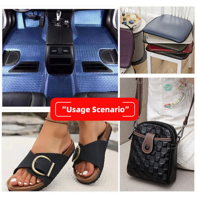 PVC Persegi Besar Pola Butiran Kain Kulit Sintetis Buatan untuk Tas Tangan, Kursi, Tempat Tidur, Sepatu, Mobil, Sofa