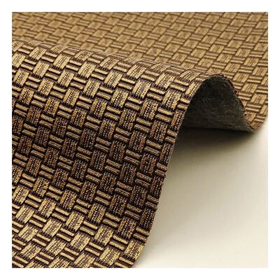 Grosir Pvc Antique Brass Weave Pattern Artificial Synthetic Leather Packaging Wallet Box Shoes Notebook Kain Kulit Palsu