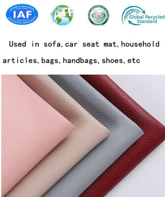 Mikrofiber PU Lichee Grain Tulang Kulit Sintetis Kain Waterproof Stretch Sofa Mobil Kissen Kursi Kemudi Dompet