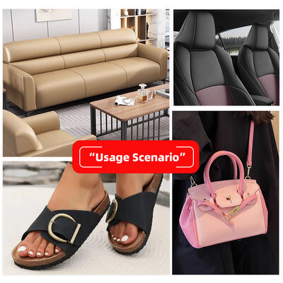 Mikrofiber PU Lichee Grain Tulang Kulit Sintetis Kain Waterproof Stretch Sofa Mobil Kissen Kursi Kemudi Dompet