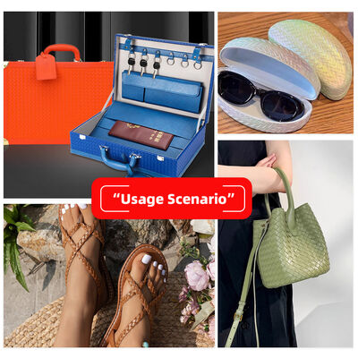 Kulit Sintetis Buatan Pola Tenun Vintage PVC untuk Tas Sepatu Sofa Dompet Dekorasi Sabuk Kain Kulit Imitasi