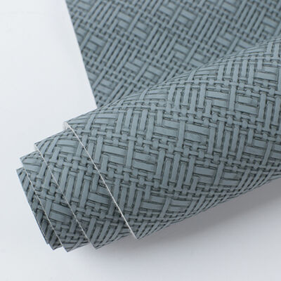 PVC Woven Pattern Kulit sintetis buatan untuk tas Packing Box Sofa Kursi Sabuk Bahan Kain Kulit Palsu