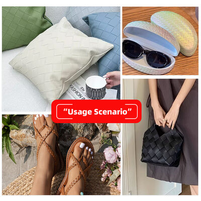 PVC Big Woven Pattern Kulit sintetis buatan untuk tas Packing Box Sofa Kursi Sabuk Kain Kulit Palsu