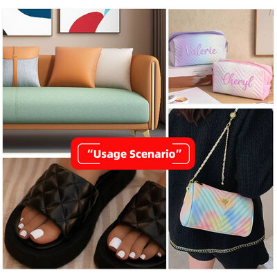 Kulit Sintetis PU Cetak Gradien Warna Baru untuk Sofa Tas Dekoratif Kotak Kemasan Kain Kulit Imitasi Vinil