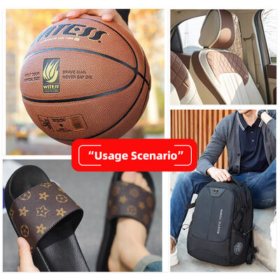 Kulit Sintetis PVC Tahan Air Gaya Emboss Biji Basket untuk Tas Bola Jok Mobil Dekoratif Sofa Kerajinan Imitasi