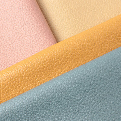 Kulit PU Semi Sintetis Kain Teknologi Kain Bernapas Biji Litchi Besar Kulit Sintetis untuk Sofa Kursi Sabuk Mobil Kain Kulit Imitasi