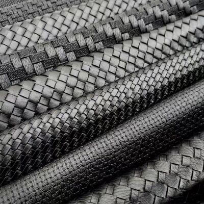Bahan Kulit Sintetis Bermotif Anyaman PVC Timbul Kulit Imitasi untuk Sepatu Tas Furnitur Kerajinan Sofa Penggunaan Luar Ruangan
