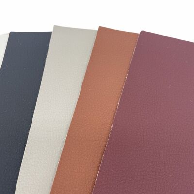 PVC Wear-proof Embossed Litchi Grain Artificial Synthetic Leather for Car Seat Mat Sofa Chair Belt Faux Leather Fabric