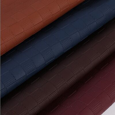 PVC Embossed Checkerboard Pattern Synthetic Artificial Leather for Car Foot Car Seats Sofa Dekorasi Tas Kain Kulit Palsu