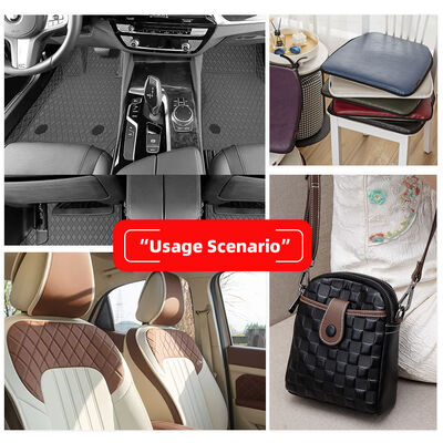 PVC Embossed Checkerboard Pattern Synthetic Artificial Leather for Car Foot Car Seats Sofa Dekorasi Tas Kain Kulit Palsu