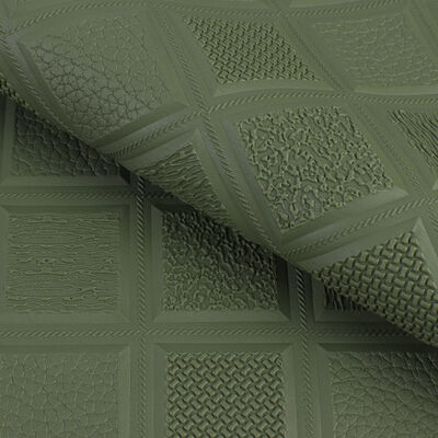 Kulit Sintetis Buatan Gaya Emboss Rhombus Antiselip PVC untuk Kaki Mobil, Jok Mobil, Sofa, Dekorasi Tas, Kain Kulit Imitasi