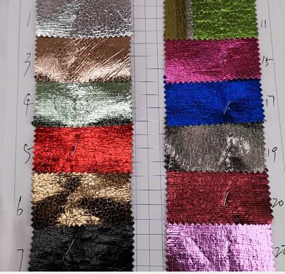 Kain Kulit Sintetis Butiran Buaya PVC Timbul Tahan Air Elastis untuk Dompet Sepatu Buku Catatan Sofa Tas Penggunaan Furnitur