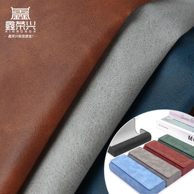 Crazy Horse Grain PVC Printed Synthetic Leather for Decorative Notebook Table Mat Phone Shell Faux Leather Fabric. Bags Lining