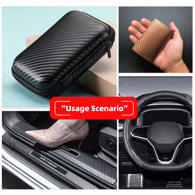 Waterproof Elastic PU Carbon Fiber Synthetic Leather for Clothing Cases Phone Sleeves Box-Durable Fux Leather Crafts Pakaian