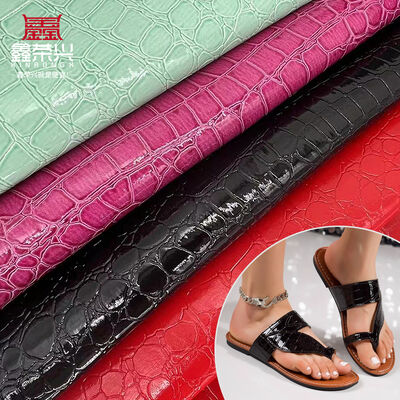 Hot Sale PVC Cerah High Gloss Synthetic Leather Pattern Batu Goresan untuk Sepatu Tas Notebook Furnitur Penggunaan
