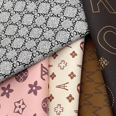 Wholesale 0.5mm Thick PVC Printed Synthetic Artificial Leather Style Bag Packaging Notebook Phone Shell Sofa Faux Leather Fabric