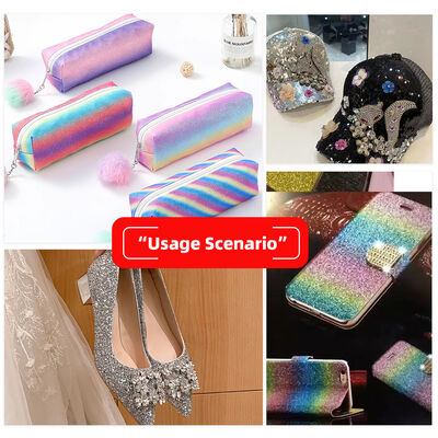 Kain PU Glitter Tahan Lama Kulit Sintetis Tahan Air Pelapis Elastis Pelapis Jok Mobil Sepatu Outdoor Tas Kerajinan Topi Kursi Sarung Tangan