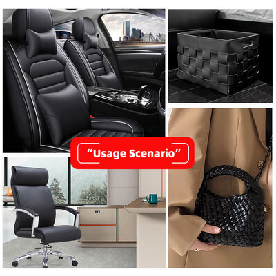 Looped Fabric Woven Pattern PVC Synthetic Leather Embossed Shoes Bags Furniture Crafts Car Faux Leather Fabric Stretch