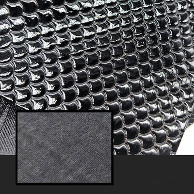 Geometri Butiran Anyaman Emboss Buaya PVC Kilap Tinggi Hewan untuk Dekorasi Tas Sepatu Kain Kulit Sintetis Buatan untuk Kerajinan
