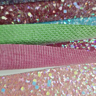 XR Holographic Chunky Glitter Synthetic Leather