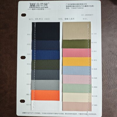 0.7mm Tekstur Kain Kulit Sintetis PVC Kulit Roll untuk Tas Furnitur Interior Otomotif Lebar 1,6m