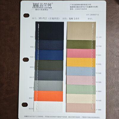 Tekstur Tenun Rol Kulit Sintetis PVC dengan Kain Mesh Backing untuk Tas Dompet Furnitur