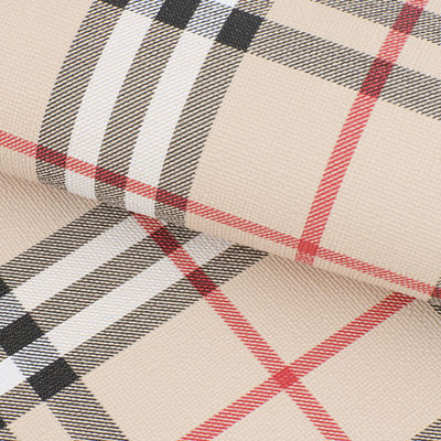 Klasik Plaid Cetak Kulit Palsu Untuk Kantong Kulit sintetis dirajut PVC