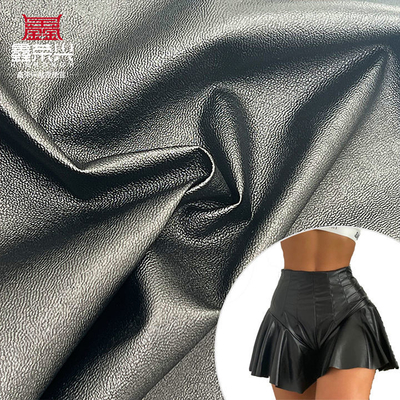 Kulit Sintetis Faux Lambskin Grain PVC Blackout Tahan Air untuk Pakaian, Celana, Gaun