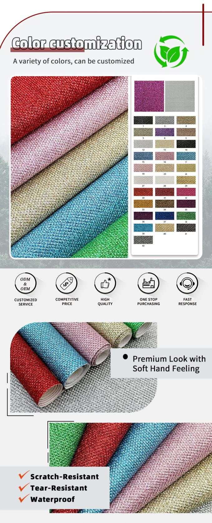 Petir Glitter PVC kulit sintetis Lining sepatu untuk Perhiasan Kerajinan Tas Baju Kemasan Sofa Bahan Kulit Palsu 4