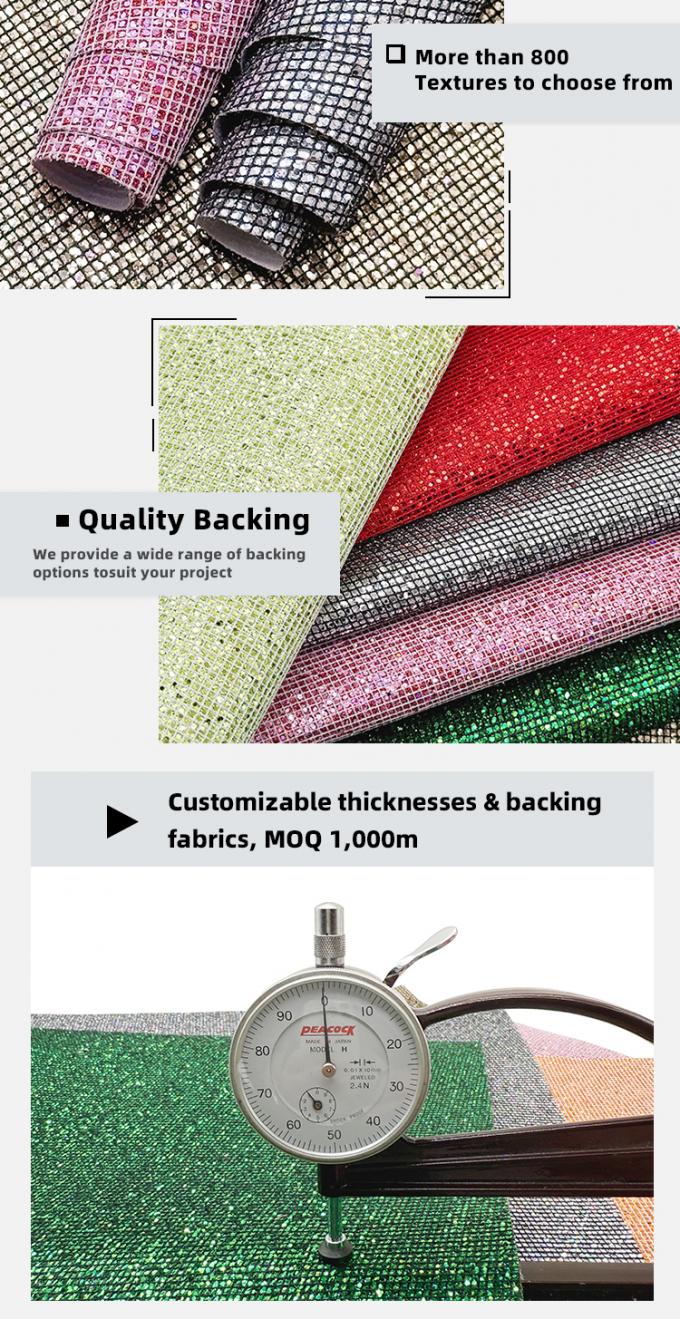 Cek kecil Glitter kasar PVC kulit sintetis Sepatu Perhiasan Kerajinan Bagasi Tas Kemasan Kotak Waterproof Stretch Kulit palsu 5