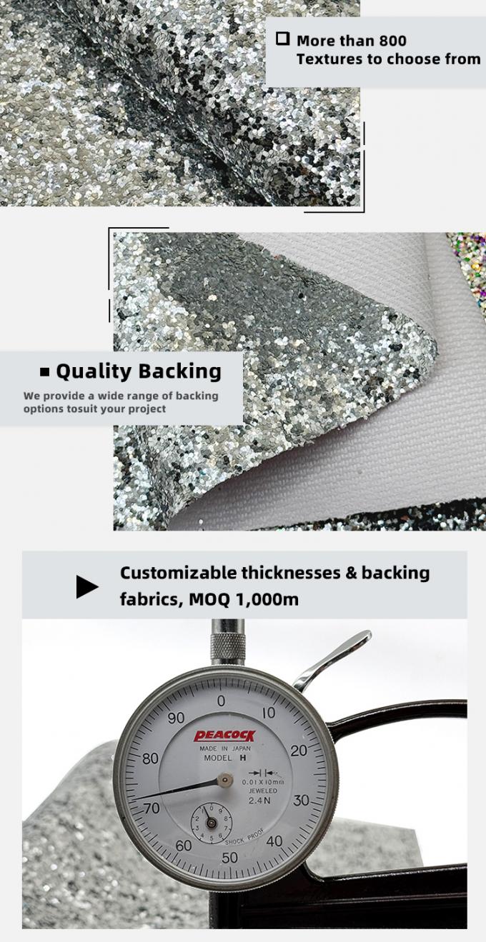 Grosir Glitter PVC Kulit sintetis untuk sepatu Perhiasan Kerajinan Tas Baju Kotak Kemasan Bahan Kulit Palsu 5