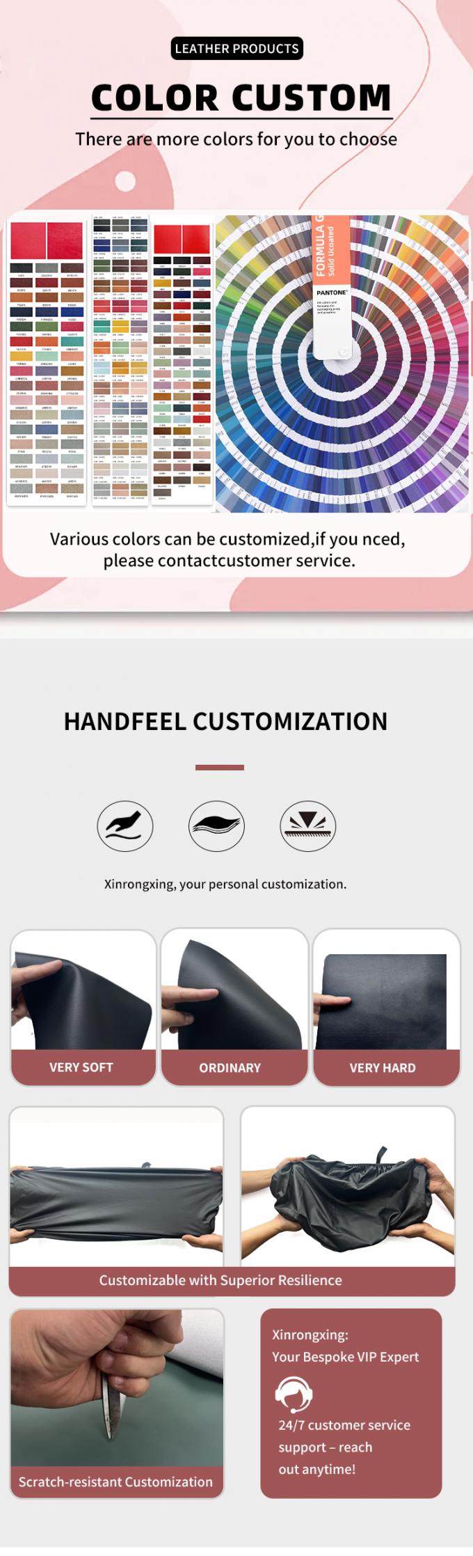 Kulit Sintetis PVC Emboss 0.7/0.9mm 4-Arah Peregangan Bahan Kulit Imitasi untuk Jok Sepeda Motor, Sepeda, Furnitur, Mobil 5