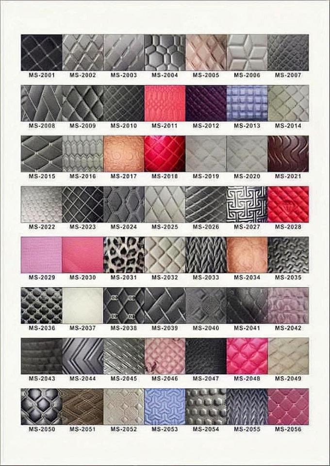 Custom PVC bordir Dilapisi kulit sintetis 6.0mm busa poliuretan untuk penutup kursi mobil sofa kain kulit palsu 5
