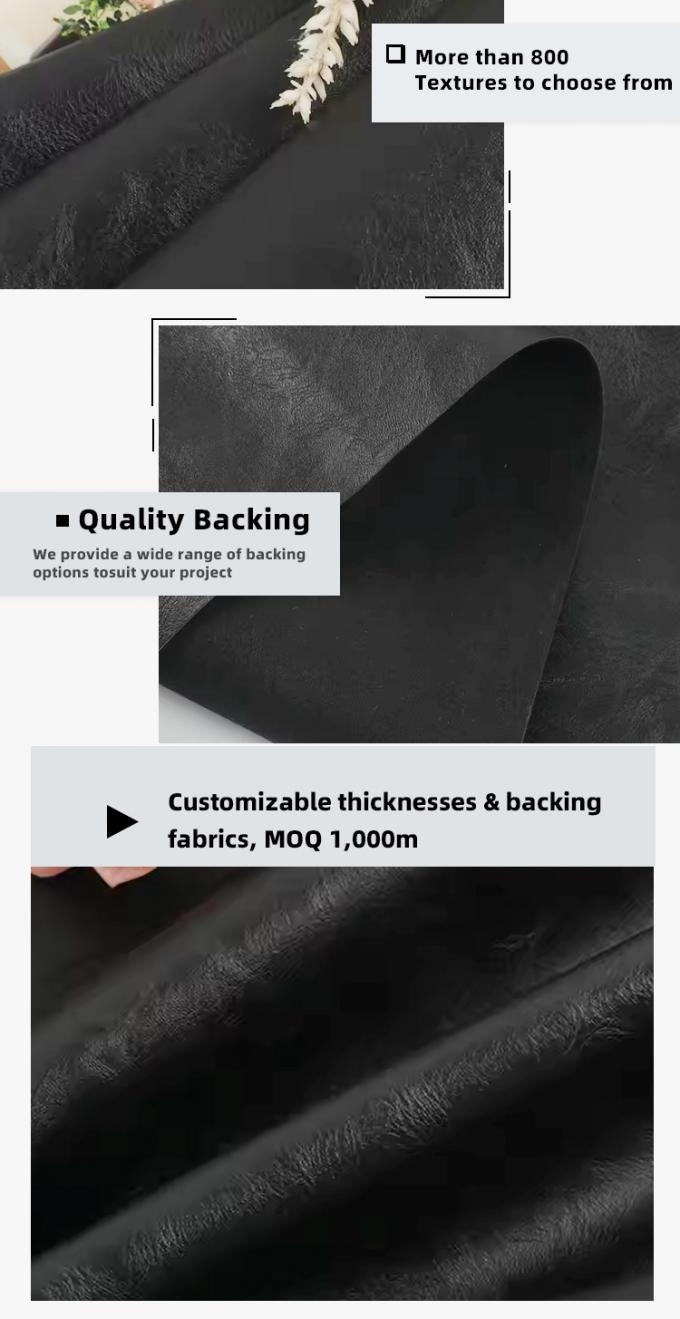 Grosir Double Brushed Backing Pvc Berbagai Pola Embossed Kulit sintetis buatan untuk tas Sofa Bahan Kulit Palsu 5